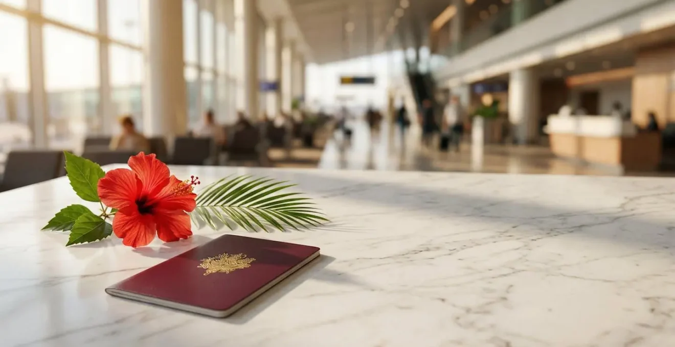 Document de voyage et destination tropicale pour la Guadeloupe depuis la France