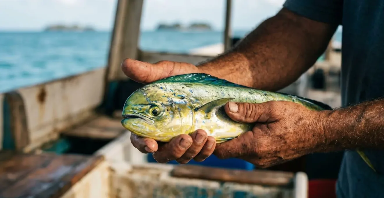 Variété de poissons locaux des Caraïbes fraîchement pêchés
